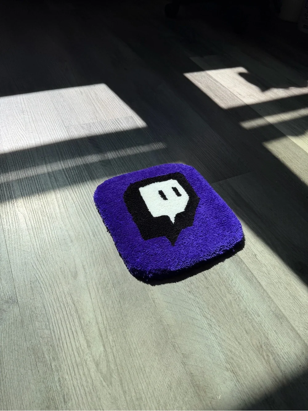 Handmade Twitch Logo Tufted Rug | Art Decor
